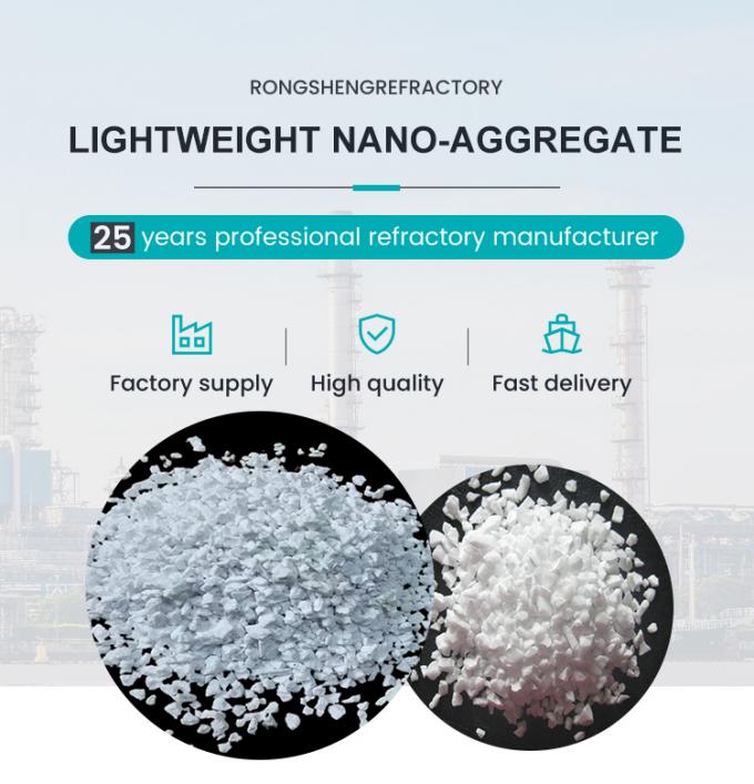 Suhu Tinggi Kekuatan Tinggi Berat Ringan Nano-Aggregate Refractory Untuk Lining Tungku 0