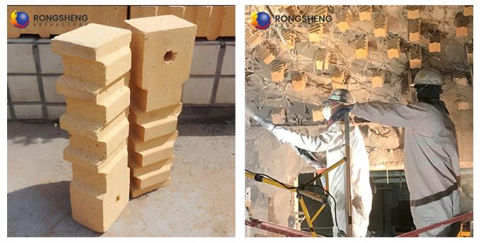 Industri Tungku Api Gantung Bata Termal Shock Ketahanan yang sangat baik Refractory Tinggi Alumina Anchor Bata Untuk Kompor Panas 1