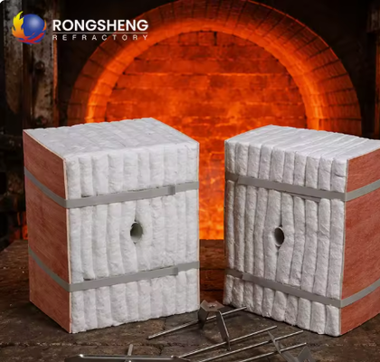 1260C 1430C Keramik Refractory Serat Lipat Blok Alumina Silikat Keramik Modul Untuk Tungku Suhu Tinggi