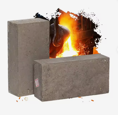 Batu Bata Dolomit MgO Berkualitas Tinggi 75% Batu Bata Refraktori Magnesia Kalsium Terpadu untuk Ladel Baja