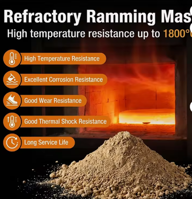 Tungku Induksi Alumina Ramming Mix Magnesia Refractory Ramming Materials Kiln Lining Silicon Carbide Dry Ramming Mass