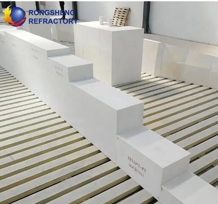 Berkualitas tinggi ditumpahkan bahan tahan api zirconia corundum batu bata elektrofused tahan api azs blok
