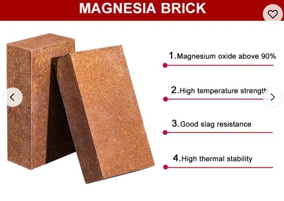 Basic Open Hearth Furnace Magnesite Brick 95% Mgo Dilelehkan Dan Sinter Magnesia Brick Magnesium Refractory Brick Untuk Stee