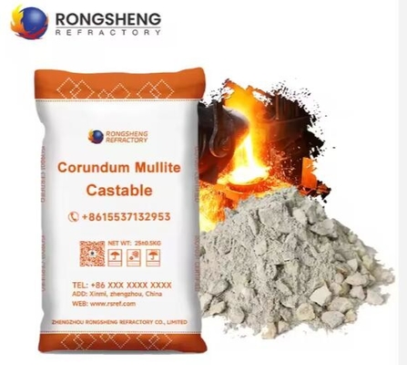 Castable tahan api semen berkualitas tinggi rendah 1600C Corundum Mullite tahan aus Castable untuk lapisan tungku suhu tinggi