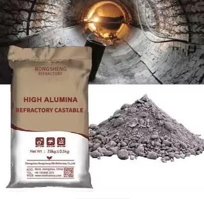 Rongsheng Refractory Casting Low Cement Refractory Casting 1650°C High Alumina Casting Untuk Lining Boiler Tungku