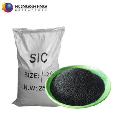 Tinggi kemurnian 98,5% Sic Powder Carborundum Grit Hitam Hijau Silicon Carbide Powder untuk abrasif dan tahan api