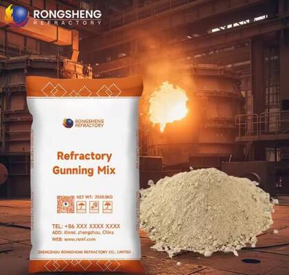 Suhu Tinggi 1750°C Gunning Mix Magnesium Alumina Corundum Refractory Lining Spray Coating Materials Untuk Boiler Furnace