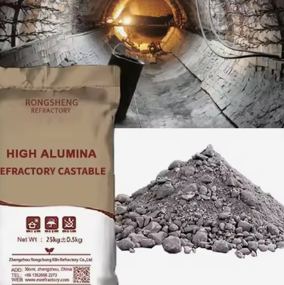 Ketahanan Erosi Tinggi 65% 75% Al2o3 Bahan Lapisan Tahan Api Alumina Tinggi yang Dapat Dicor Semen Rendah untuk Tungku Lengkungan Listrik