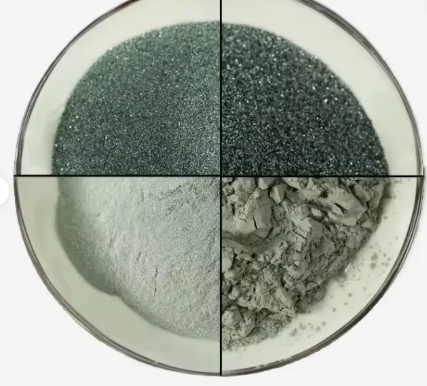 Tinggi kemurnian RONGSHENG Hijau Silikon Karbida Powder Abrasive Grit 240# 360# F1200 Tinggi Kekuatan 1900 Keramik Refractory