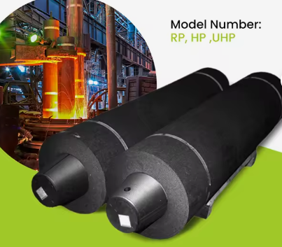 Elektroda Grafit Daya Tinggi Dengan Nipple 700uhp Elektroda Grafit Sintetis Untuk Peleburan Baja Eaf Tungku Busur Listrik