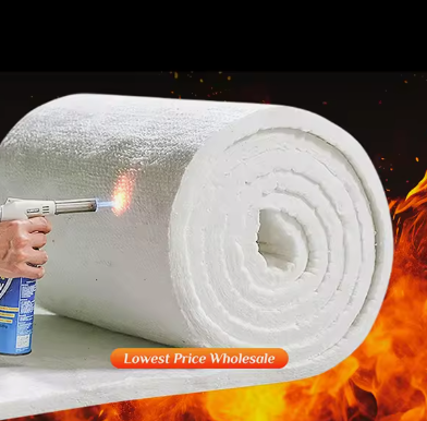 Suhu Tinggi 1430 °C 1800C Selimut Wol Serat Keramik 25Mm 50Mm Ketebalan Selimut Isolasi Panas Mullite Polikristalin