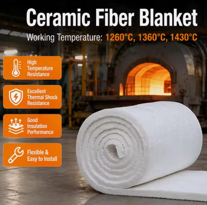 High Temp 1600c 3000F Refractory Polycrystalline Wool Alumina Fiber Blanket HA Grade 1500C 6-50mm Thickness Ceramic Blankets