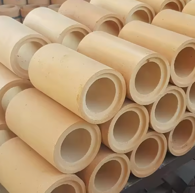 Pasokan Pabrik Bata Pelari Cor Mullite Alumina Fireclay Bata Tahan Api Bulat Nozel Cor Corong Untuk Baja Cor