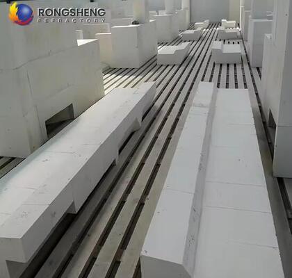 Blok Tahan Korosi Zirkonia Tinggi Batu Bata Tahan Api Corundum Zirkonium Corundum AZS untuk Tangki Tungku Kaca