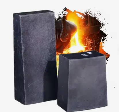 China Harga Pabrik Magnesite Carbon Brick Kualitas Tinggi Tungku Pembuangan Besi Diisi Refractory Magnesia Carbon Brick