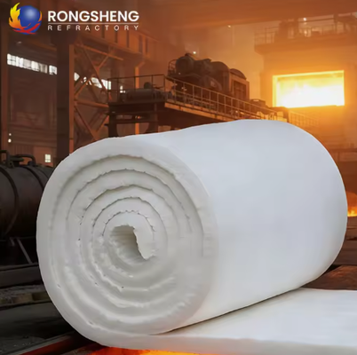 Bahan Isolasi Lapisan Tungku Aluminium Silikat Selimut 10mm 25mm Ketebalan Tinggi Keramik Murni Serat Wol Selimut