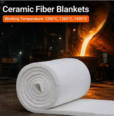 1400 Kaowool Ceramic Felt 128 Kg/M3 High Aluminum Silicate Ceramic Fiber Blanket Insulasi Panas Untuk Tungku Industri